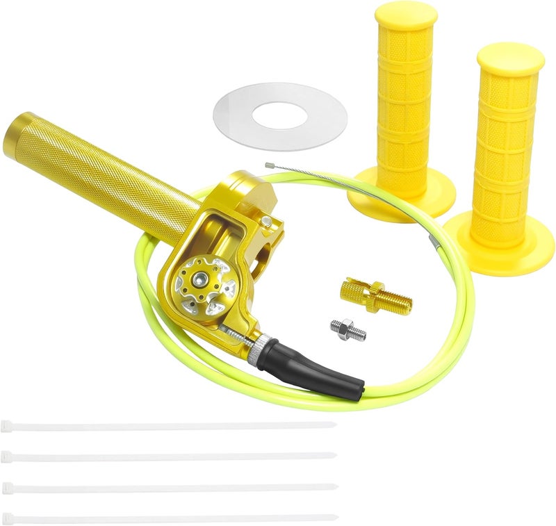 JXPANG Motorcycle Throttle Assembly,7/8" Quick Twist Throttle Grips with Throttle Cable Aluminum Alloy Universal for CRF KLX SSR TTR 110 125 150 250cc Dirt Pit Bike ATV Mini Bike - Image 1